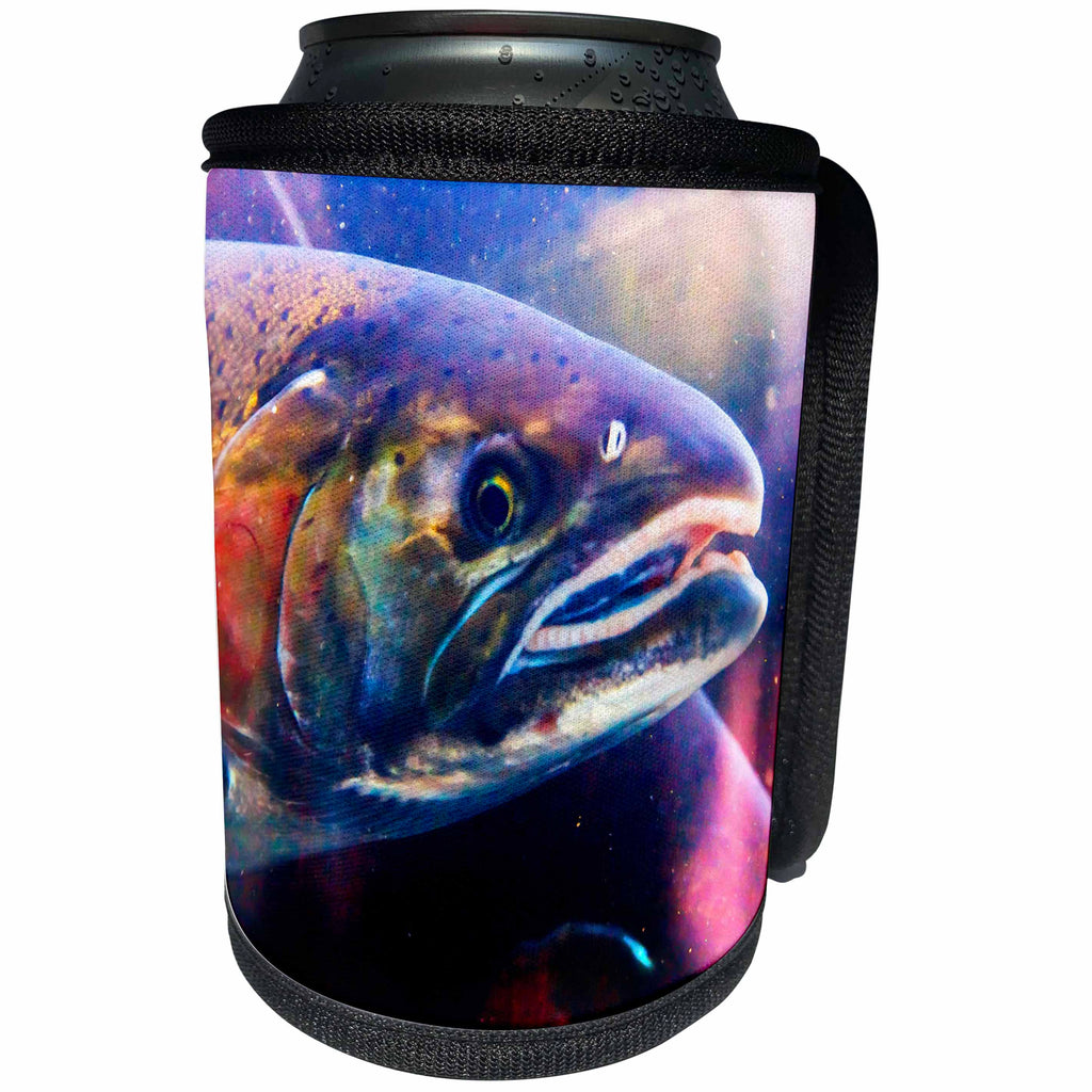 3dRose Danita Delimont - Fish - Close-Up of salmon migration, Issaquah Hatchery, Washington. - Can Cooler Bottle Wrap (cc_260552)