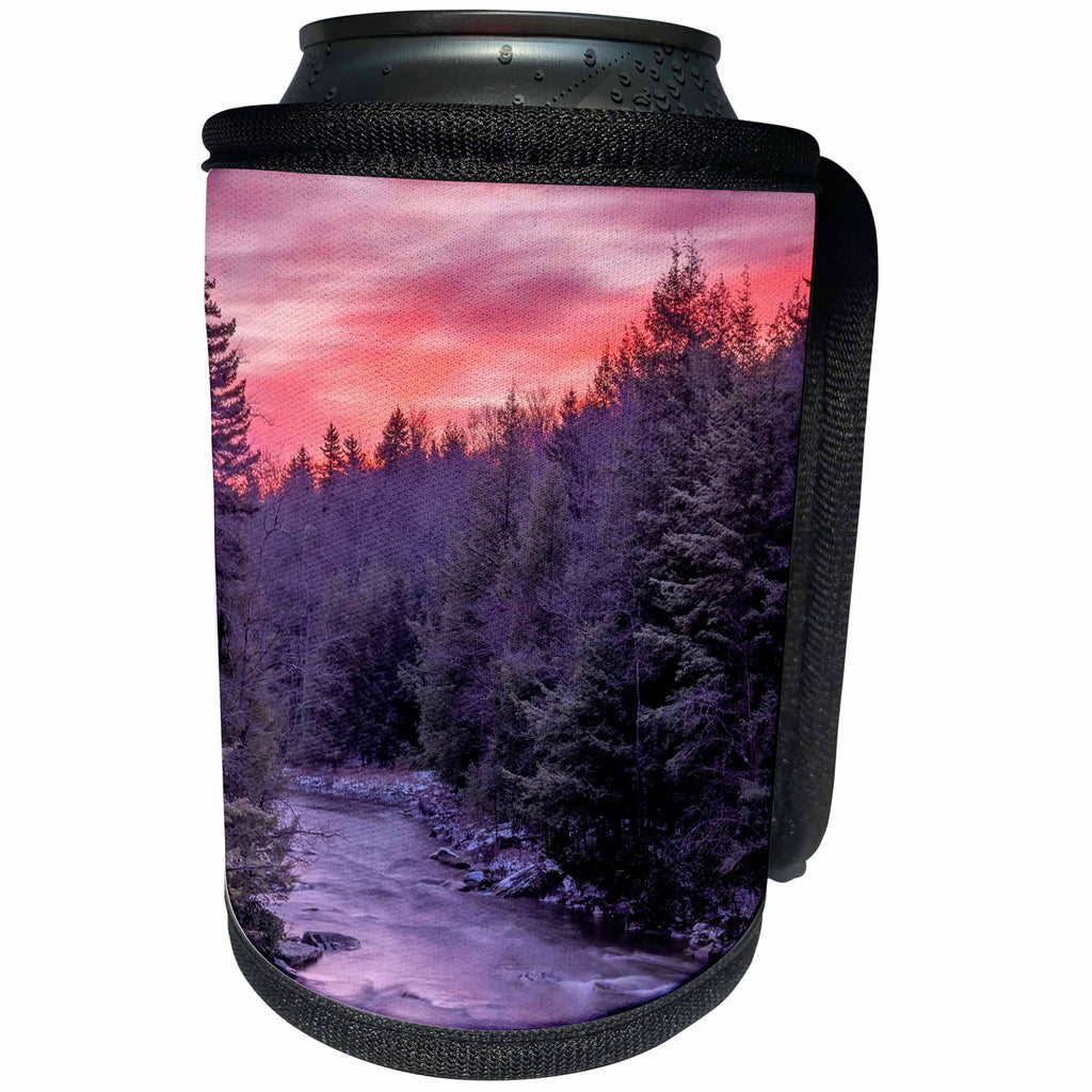 3dRose Danita Delimont - Sunrises - West Virginia, Blackwater Falls SP. Sunrise on Blackwater River. - Can Cooler Bottle Wrap (cc_260556)