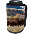 3dRose Danita Delimont - Bison - Herd of Bison in fall, Lamar Valley, Yellowstone NP, Wyoming - Can Cooler Bottle Wrap (cc_260573)