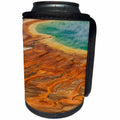 3dRose Danita Delimont - Geothermal - Grand Prismatic Spring and patterns, Yellowstone NP, Wyoming - Can Cooler Bottle Wrap (cc_260577)