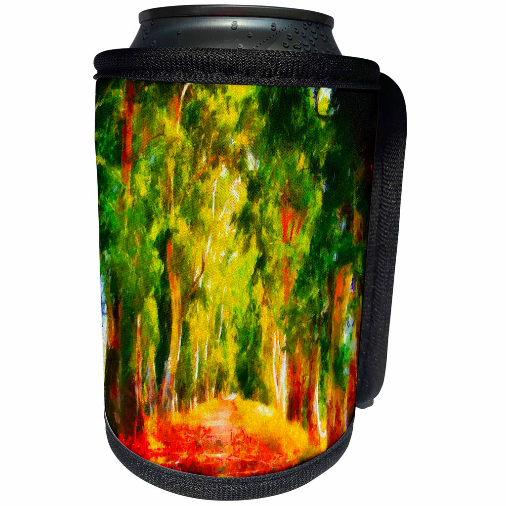 3dRose Taiche - Acrylic Painting - Tree Avenue - Light At The End of The Tunnel - Can Cooler Bottle Wrap (cc_260783)