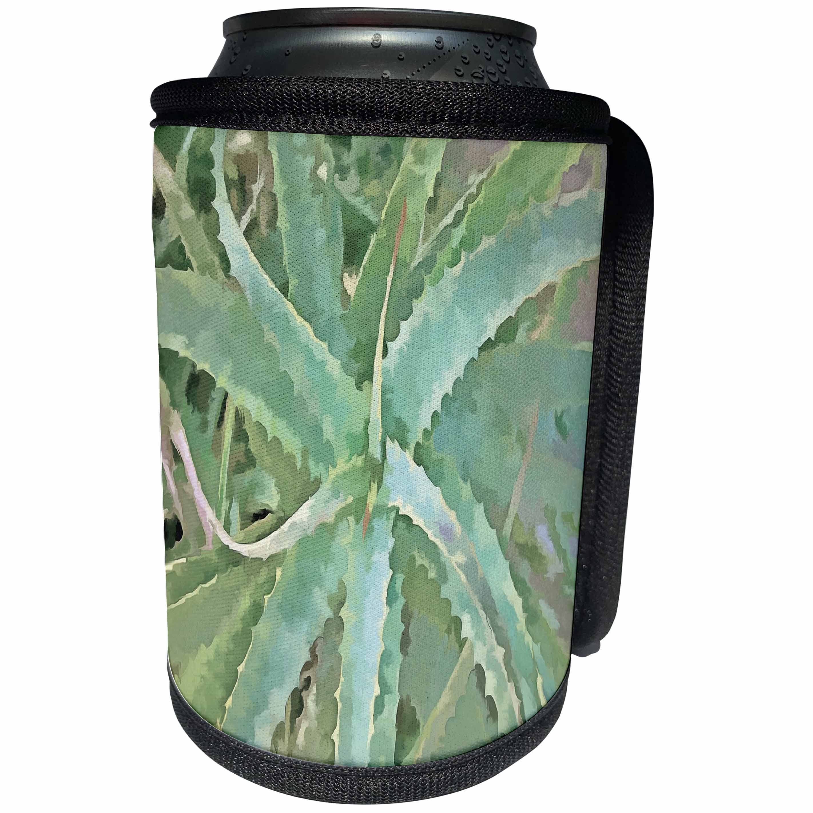 3dRose Taiche - Acrylic Painting - Aloe Vera - Amazing Aloe Vera - Can Cooler Bottle Wrap (cc_260789)