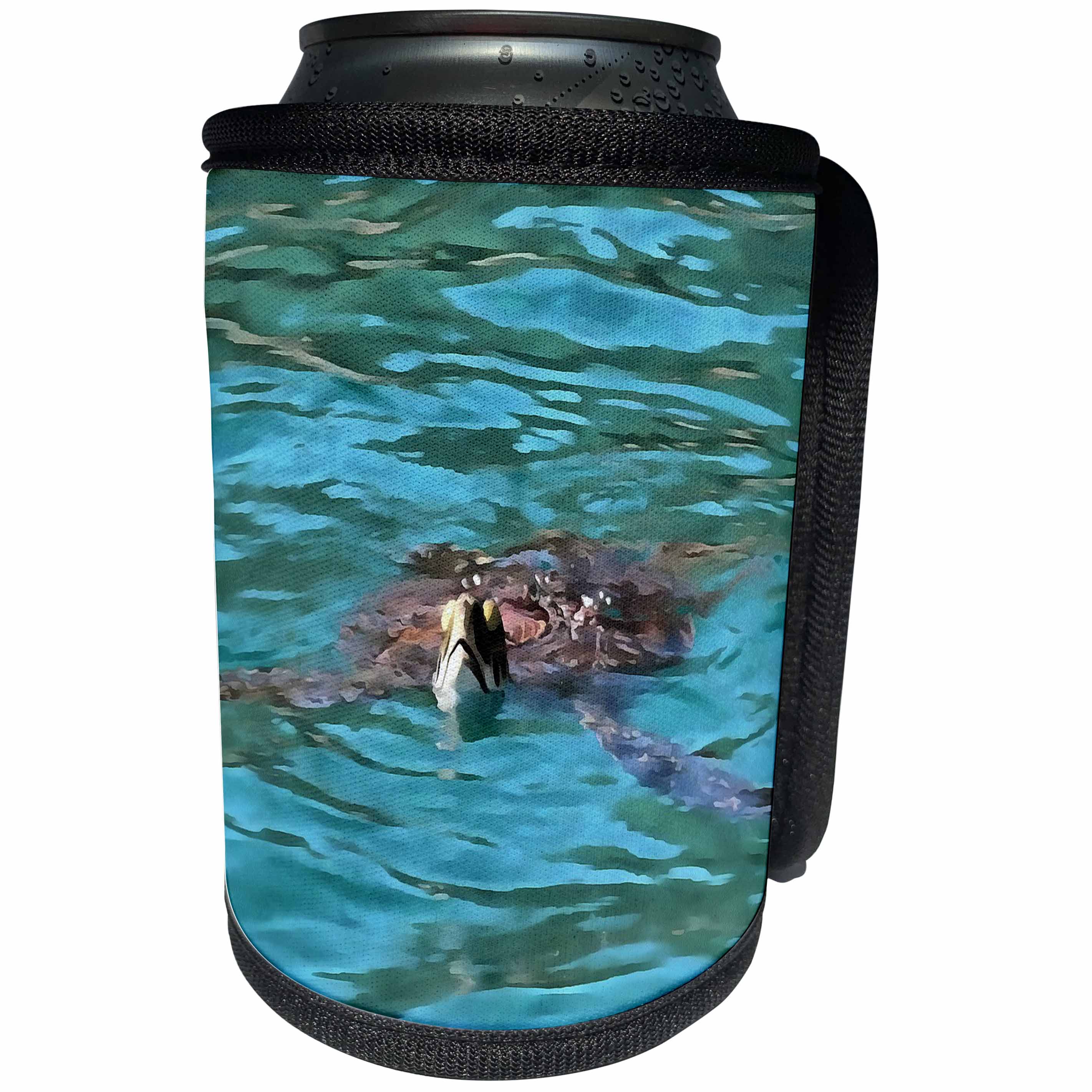 3dRose Taiche - Acrylic Painting - Loggerhead Turtle - Loggerhead Sea Turtle - Can Cooler Bottle Wrap (cc_260791)