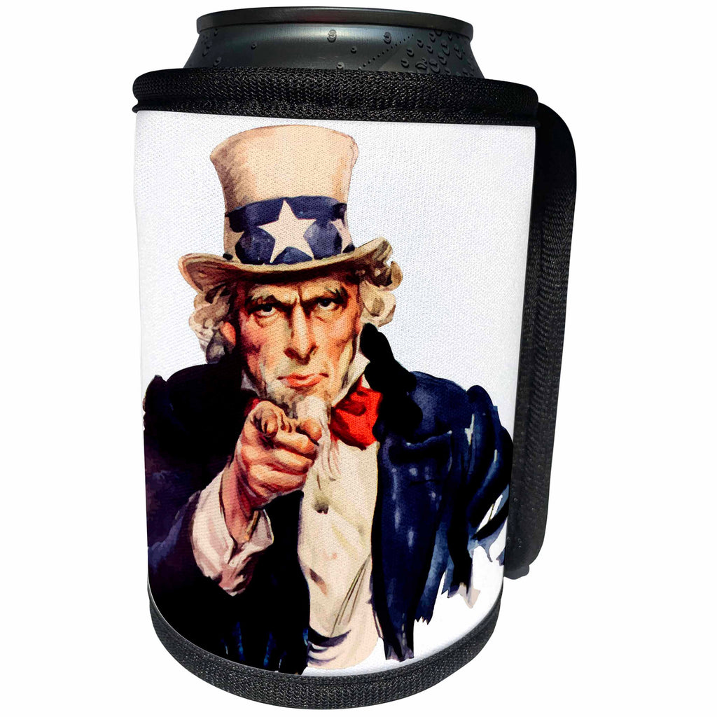 3dRose Taiche - Vector - Uncle Sam Vintage Poster - Uncle Sam Pointing Finger - Can Cooler Bottle Wrap (cc_260801)