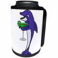 3dRose All Smiles Art Drinking - Funny Cute Dolphin Drinking Margarita - Can Cooler Bottle Wrap (cc_260808)