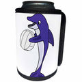 3dRose All Smiles Art Sports and Hobbies - Funny Cute Dolphin Playing Volleyball - Can Cooler Bottle Wrap (cc_260810)