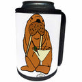 3dRose All Smiles Art Drinking - Cute Funny Walrus Drinking Martini Art - Can Cooler Bottle Wrap (cc_260821)