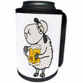 3dRose All Smiles Art Drinking - Funny Cool Sheep Drinking Beer Cartoon - Can Cooler Bottle Wrap (cc_260824)