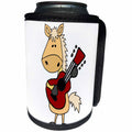3dRose All Smiles Art Music - Funny Cute Palomino Horse Playing Guitar - Can Cooler Bottle Wrap (cc_260830)