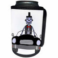 3dRose All Smiles Art Funny - Funny Cute Robot Driving Black Convertible Car Cartoon - Can Cooler Bottle Wrap (cc_260831)