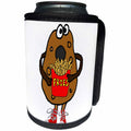 3dRose All Smiles Art Funny - Funny Cute Potato eating French Fries Cartoon - Can Cooler Bottle Wrap (cc_260844)