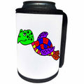 3dRose All Smiles Art at the Beach - Funny Cool Colorful Sea Turtle Art is great for the beach - Can Cooler Bottle Wrap (cc_260850)
