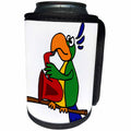 3dRose All Smiles Art Music - Funny Cute Parrot Playing Saxophone - Can Cooler Bottle Wrap (cc_260852)