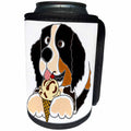 3dRose All Smiles Art Pets - Funny Cute Bernese Mountain Dog Eating Ice Cream - Can Cooler Bottle Wrap (cc_260859)