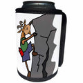 3dRose All Smiles Art Sports and Hobbies - Funny Cute Goat Mountain Climbing or Rock Climbing Cartoon - Can Cooler Bottle Wrap (cc_260867)