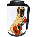 3dRose All Smiles Art Music - Cute Funny English Mastiff Dog Playing Guitar - Can Cooler Bottle Wrap (cc_260874)