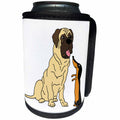 3dRose All Smiles Art Pets - Funny Cute English Mastiff and Dachshund Dog Cartoon - Can Cooler Bottle Wrap (cc_260876)