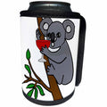 3dRose All Smiles Art Drinking - Funny Cute Koala Bear Drinking Red Wine Cartoon - Can Cooler Bottle Wrap (cc_260878)