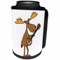 3dRose All Smiles Art Music - Cute funny Cool Moose Playing the Banjo - Can Cooler Bottle Wrap (cc_260880)