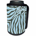 3dRose Patricia Sanders Creations - Aqua Zebra Print - Can Cooler Bottle Wrap (cc_26089)