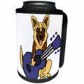 3dRose All Smiles Art Pets - Funny Cute German Shepherd Dog Playing Guitar - Can Cooler Bottle Wrap (cc_260891)