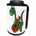 3dRose All Smiles Art Dinosaurs - Funny Cute Brontosaurus Dinosaur Playing Guitar - Can Cooler Bottle Wrap (cc_260894)