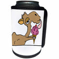 3dRose All Smiles Art Animals - Funny Cute Camel Eating Ice Cream - Can Cooler Bottle Wrap (cc_260896)