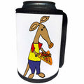 3dRose All Smiles Art Animals - Funny Cute Aardvark eating Pizza Cartoon - Can Cooler Bottle Wrap (cc_260901)