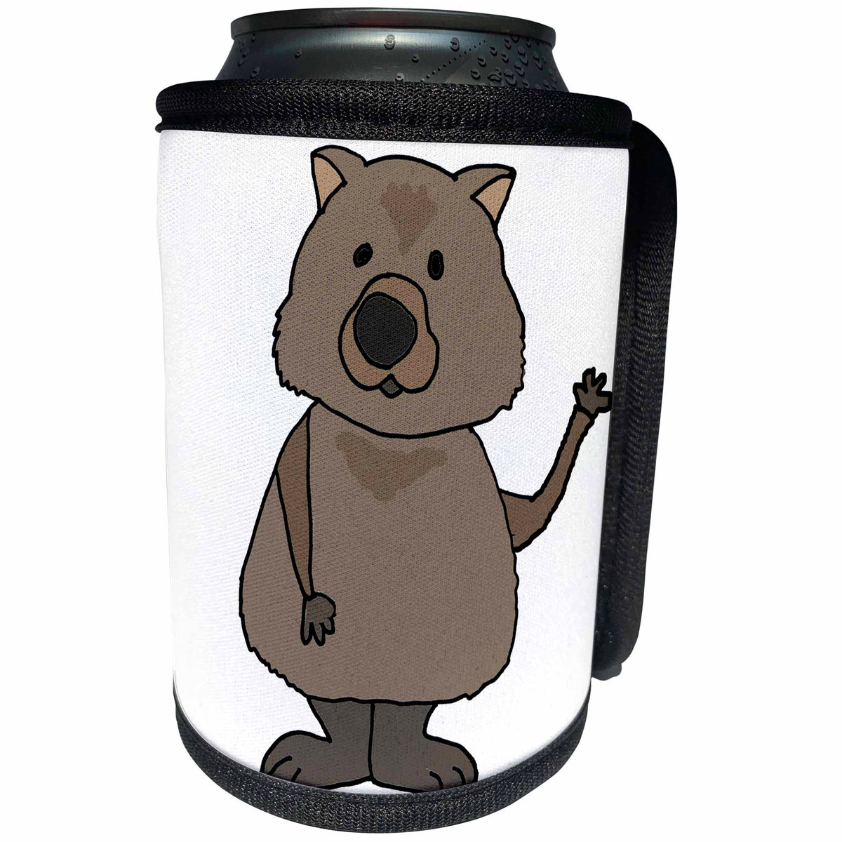 3dRose All Smiles Art Animals - Funny Australian Wombat Cartoon - Can Cooler Bottle Wrap (cc_260906)