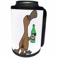 3dRose All Smiles Art Drinking - Funny Cute Duck billed Platypus Drinking Beer Cartoon - Can Cooler Bottle Wrap (cc_260907)