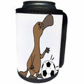 3dRose All Smiles Art Sports and Hobbies - Funny Cute Duck billed Platypus Playing Soccer Cartoon - Can Cooler Bottle Wrap (cc_260909)