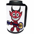 3dRose All Smiles Art Music - Funny Cute Red Devil Playing Banjo Cartoon - Can Cooler Bottle Wrap (cc_260913)