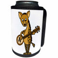 3dRose All Smiles Art Music - Funny Cute Hyena Playing Banjo Cartoon - Can Cooler Bottle Wrap (cc_260915)