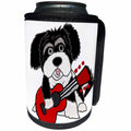 3dRose All Smiles Art Pets - Funny Cute Havanese Puppy Dog Playing Guitar Cartoon - Can Cooler Bottle Wrap (cc_260931)