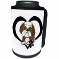 3dRose All Smiles Art Pets - Cute Funny Shih Tzu Puppy Dog Heart Love - Can Cooler Bottle Wrap (cc_260932)