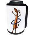 3dRose All Smiles Art Pets - Cute Funny Dachshund Puppy Dog Playing Hula Hoop Cartoon - Can Cooler Bottle Wrap (cc_260933)