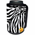 3dRose Patricia Sanders Creations - Floral Zebra Print - Can Cooler Bottle Wrap (cc_26094)
