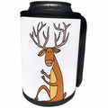 3dRose All Smiles Art Music - Cute Funny Buck Deer Cartoon - Can Cooler Bottle Wrap (cc_260943)