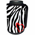 3dRose Patricia Sanders Creations - Heart Zebra Print - Can Cooler Bottle Wrap (cc_26095)