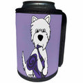 3dRose All Smiles Art Pets - Funny Cute West Highland Terrier Dog Playing Saxophone - Can Cooler Bottle Wrap (cc_260961)