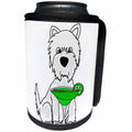 3dRose All Smiles Art Pets - Funny Cute West Highland Terrier Dog Drinking Margarita - Can Cooler Bottle Wrap (cc_260962)