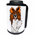 3dRose All Smiles Art Pets - Funny Cute Papillon Puppy Dog Original Artwork - Can Cooler Bottle Wrap (cc_260963)