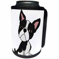3dRose All Smiles Art Pets - Funny Cute Boston Terrier Puppy Dog Art Cartoon - Can Cooler Bottle Wrap (cc_260965)
