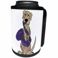 3dRose All Smiles Art Music - Cute funny Irish Wolfhound Dog Playing Saxophone - Can Cooler Bottle Wrap (cc_260975)