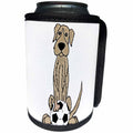 3dRose All Smiles Art Pets - Funny Cute Irish Wolfhound Dog Playing Soccer - Can Cooler Bottle Wrap (cc_260976)