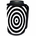 3dRose Patricia Sanders Creations - Black and White Bulls Eye Pattern - Can Cooler Bottle Wrap (cc_26099)
