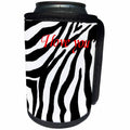 3dRose Patricia Sanders Creations - I Love You Romantic Zebra Print - Can Cooler Bottle Wrap (cc_26100)