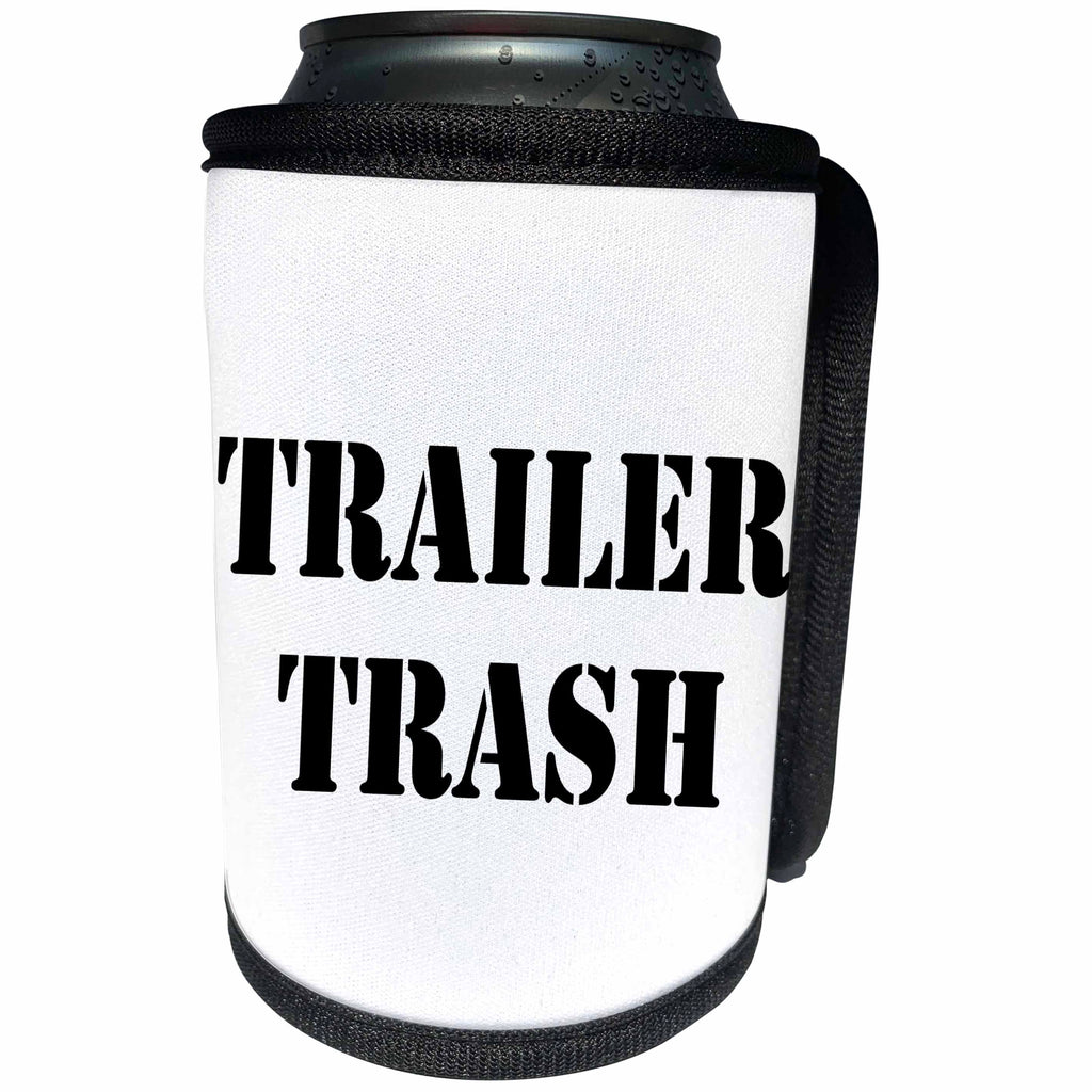 3dRose Trailer Trash - Trailer Trash Black - Can Cooler Bottle Wrap (cc_261008)