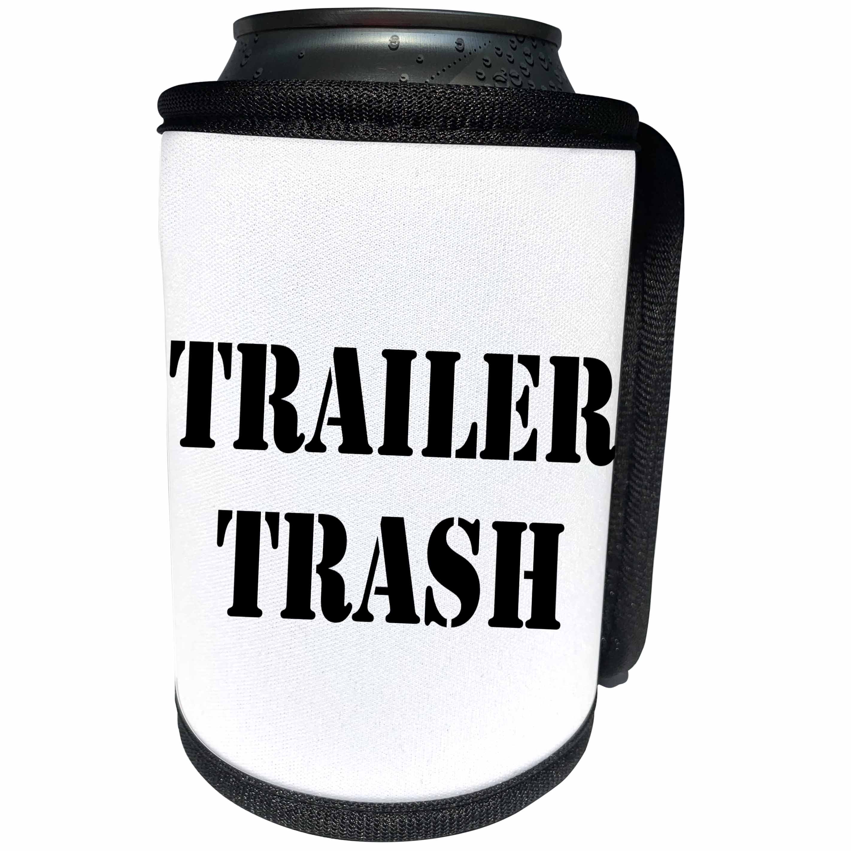 3dRose Trailer Trash - Trailer Trash Black - Can Cooler Bottle Wrap (cc_261008)