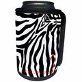 3dRose Patricia Sanders Creations - Christmas Candy Cane Zebra Print - Can Cooler Bottle Wrap (cc_26101)